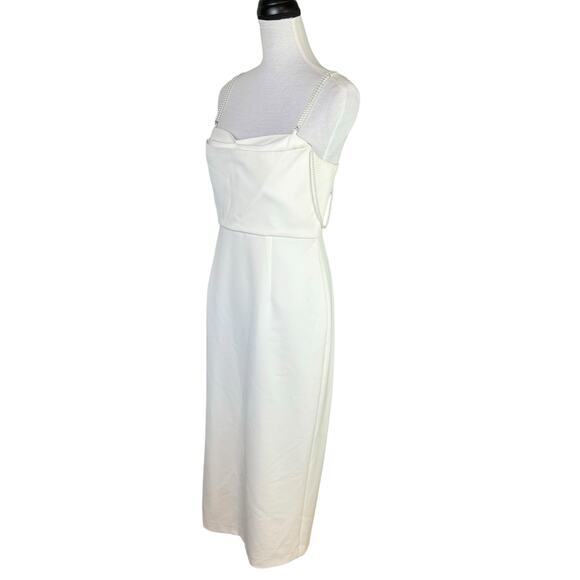 Antonio Melani NWT Daria Crepe Pearl Strap Sleeveless Midi Formal Sheath Dress - Picture 4 of 16